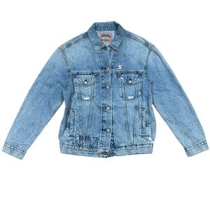 ACNE Womens Sz EU 34 / US 2 Trash Bla Konst Denim Jean Jacket Classic